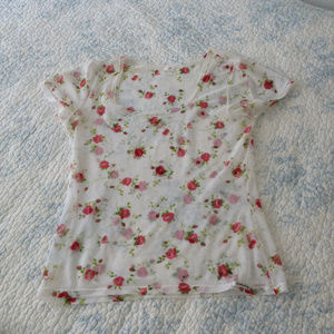 Sheer Rose Pattern Top